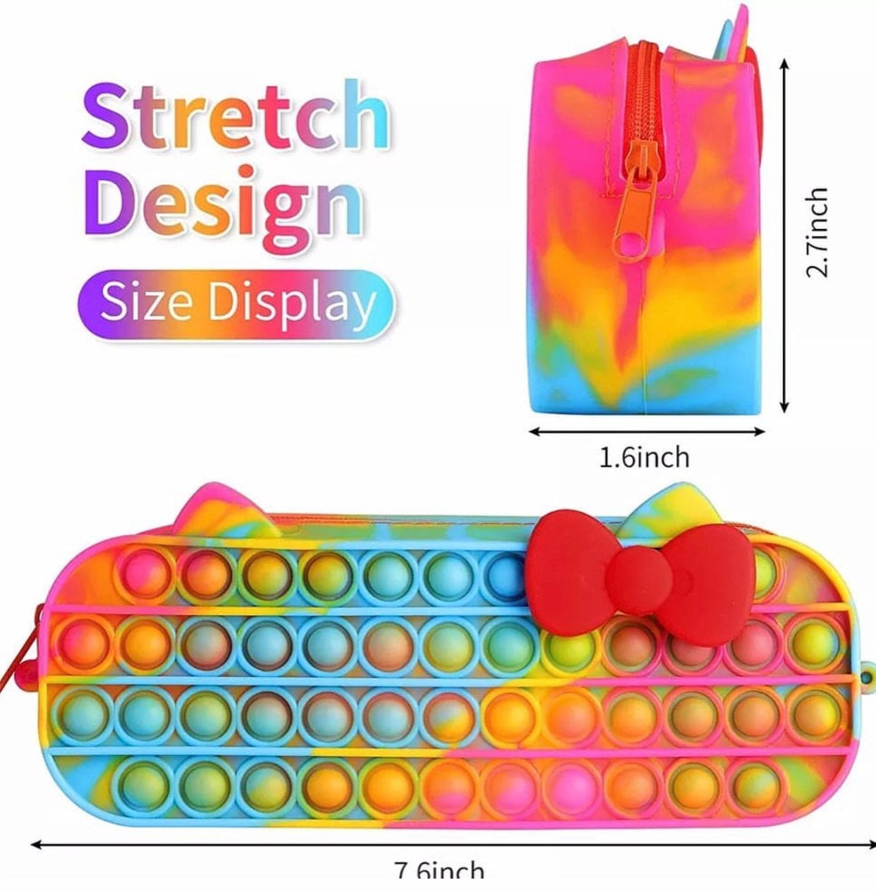 Pop Pencil Case For School Stationary, Silicone Bubble Toy Stationery Storage Bag, Silicon Sensory Stress Relieve Game Pop Pencil Case For School Stationary, Silicone Bubble Toy Stationery Storage Bag, Silicon Sensory Stress Relieve Game